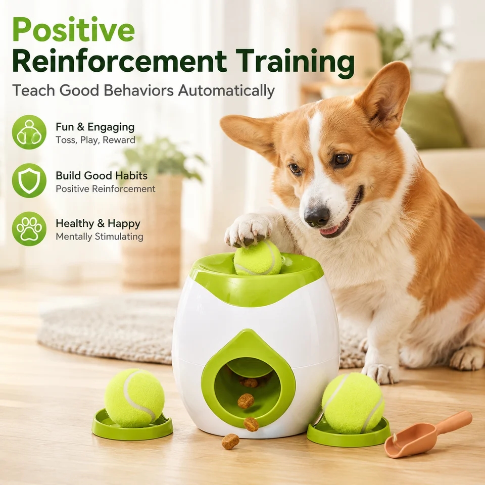 Automatic Dog Ball Launcher, I - Interactive Squeaky Plush Dog Toy review and price